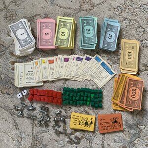 Lot Of Monopoly Tokens Properties Money Hotels Houses Chance Community Chest